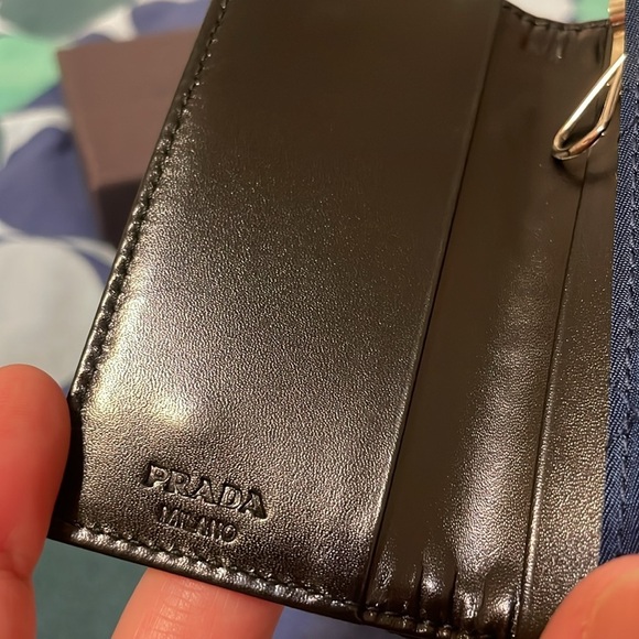 Prada Midnight Blue Nylon Quilted Key Holder - Picture 9 of 11